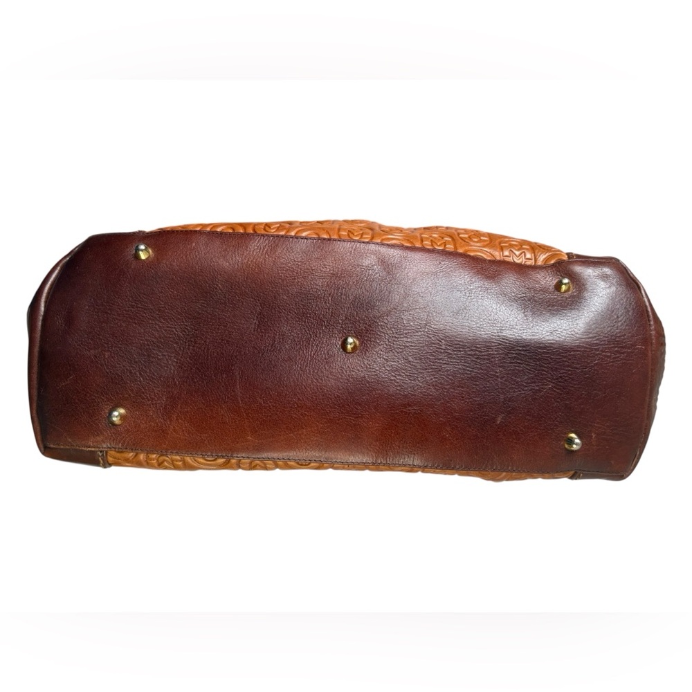 Marino Orlandi Monogram Embossed Leather Bag - Hobo Shoulder/Top Handle - Picture 5 of 14